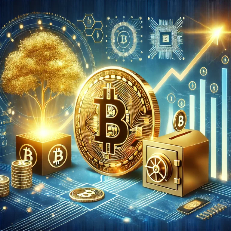 DALL·E 2025-01-01 22.16.45 - A visually engaging image depicting Bitcoin as a must-buy for long-term investors. The design includes a golden Bitcoin coin prominently displayed, su