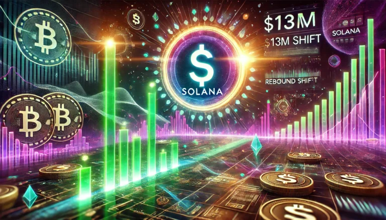 DALL·E 2025-01-02 22.59.53 - A dynamic and futuristic digital art scene showcasing the Solana logo prominently in the center. The image includes abstract visualizations of financi