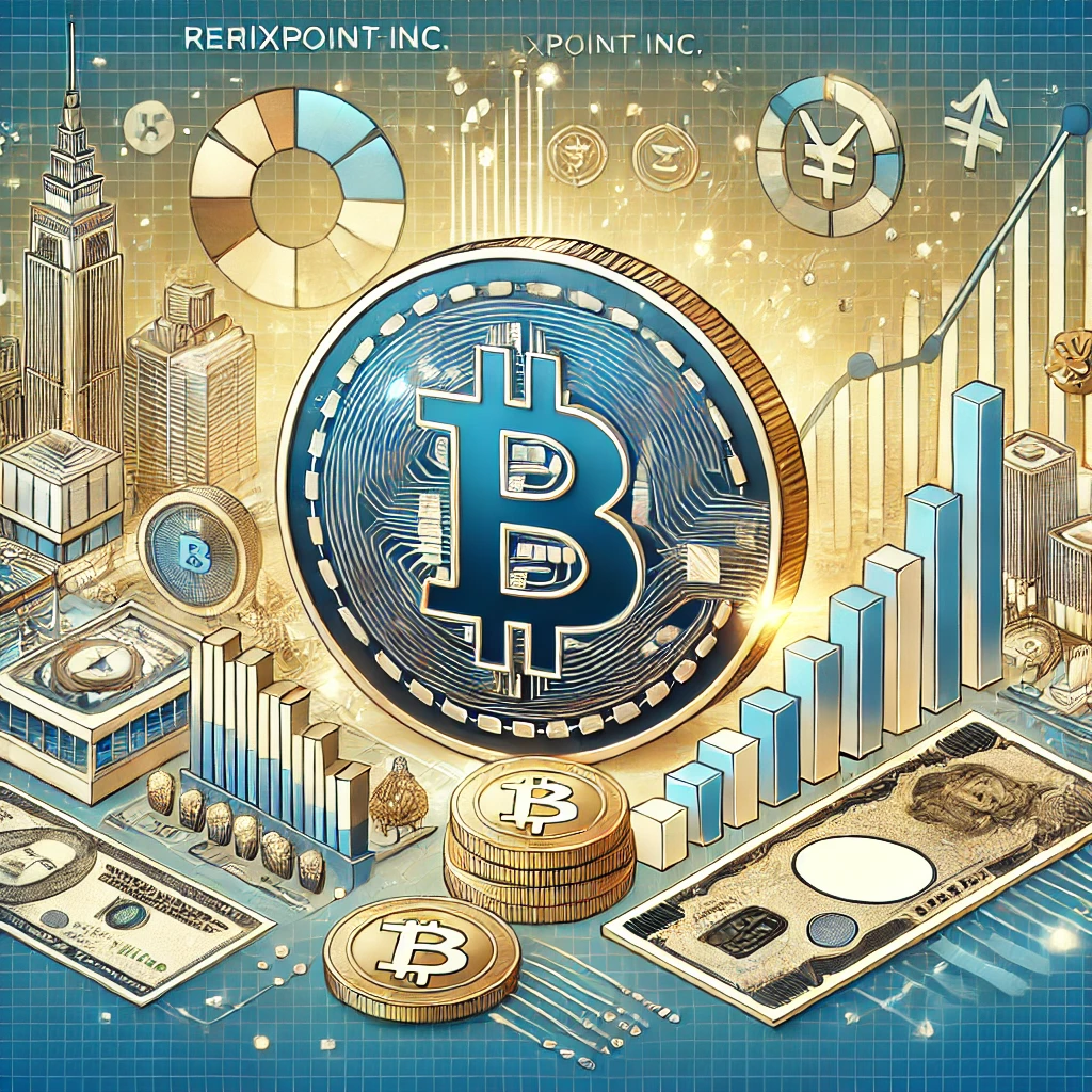 DALL·E 2025-01-14 20.23.15 - A professional and detailed illustration symbolizing Japan's Remixpoint Inc. completing a $3.2 million Bitcoin purchase. The image features a large Bi