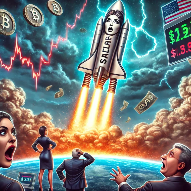 DALL·E 2025-01-20 18.16.57 - A digital illustration depicting the failed launch of the meme coin $MELANIA. The image shows a futuristic cryptocurrency rocket labeled '$MELANIA' cr