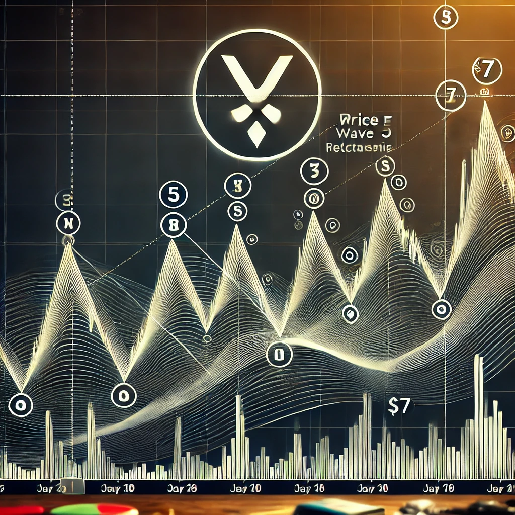 DALL·E 2025-01-20 19.03.13 - A detailed and informative financial chart showing an Elliott Wave analysis for Cardano (ADA) cryptocurrency. The chart should highlight the five-wave