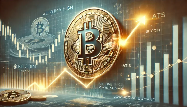 DALL·E-2025-01-26-03.09.51-A-professional-horizontal-digital-artwork-for-an-article-about-Bitcoin-nearing-its-all-time-high-ATH-while-data-reveals-low-retail-demand-with-the-