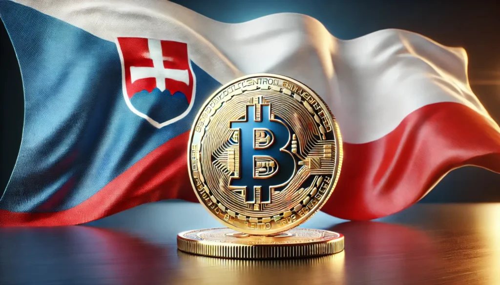 DALL·E-2025-01-29-08.30.04-A-realistic-depiction-of-a-shiny-Bitcoin-coin-prominently-displayed-in-front-of-a-waving-Czech-Republic-flag.-The-flag-should-be-fully-visible-in-the-