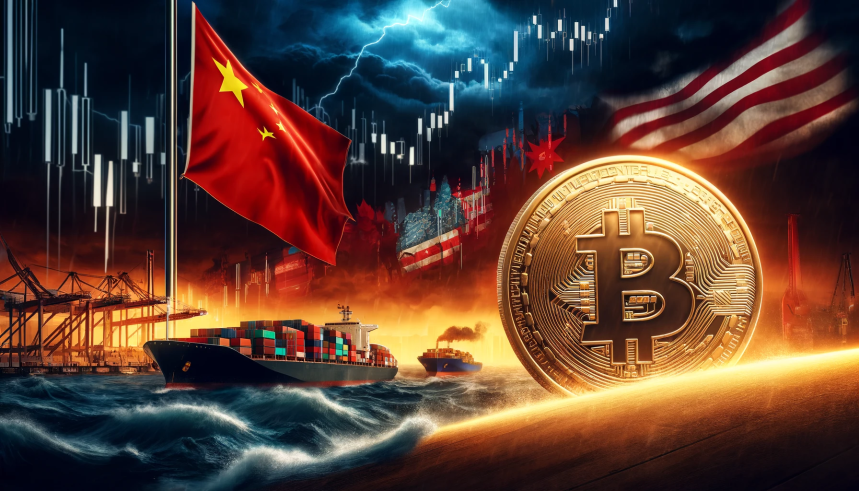 DALL·E-2025-02-05-13.54.45-A-dramatic-scene-depicting-a-large-glowing-Bitcoin-coin-in-the-foreground-symbolizing-strength-and-resilience.-In-the-background-a-turbulent-trade-